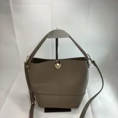 coca 2way ショルダーバッグ グレージュ ゴールド金具 ターンロック