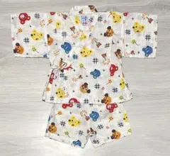 【美品】ミキハウス　動物柄 甚平 100サイズ　レトロ