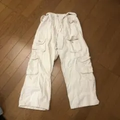 ホワイトカーゴパンツ ハイウエスト 4ポケット