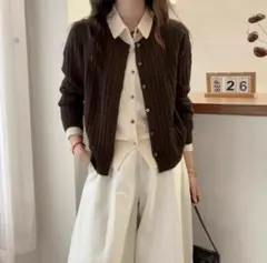 ニット レイヤード風 バイカラー AMELY 秋冬