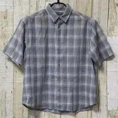 新品　シーズンリーズン　スラブチェック　半袖シャツ　メンズ　L グレーチェックのサムネイル