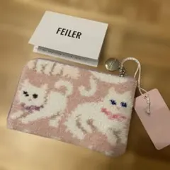 【FEILER】ラブラリー♡モフモフネコチャン L字ポーチ