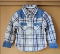 【限定お値下げ新品】Lee チェック柄 異素材長袖シャツsize→100