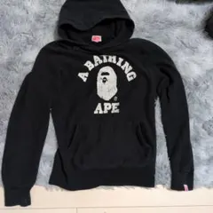 BAPE フード付きパーカー ブラック - メルカリ