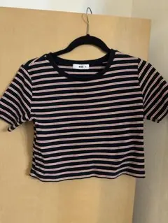 WEGO ボーダー柄 クロップド丈 半袖Tシャツ Mサイズのサムネイル