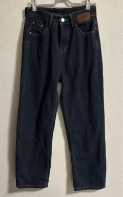 美品JEANS ダークブルー ストレートデニムパンツ