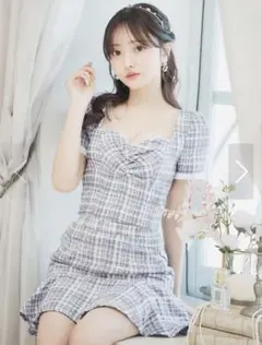 セットアップチェックツイードミニドレス　キャバドレス　Jewels