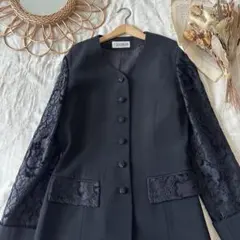 vintageヴィンテージレトロ古着ブラック袖レースバブルジャケットのサムネイル