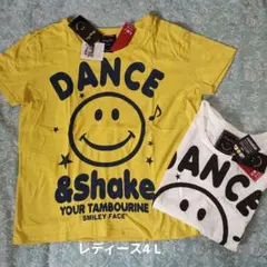 新品 Smiley Face ダンス&シェイク♪Tシャツ 2枚 大きいサイズ4Lのサムネイル