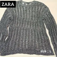 【大幅値下げ！】ZARA ニット セーター 長袖 ラメ メタリック Lサイズのサムネイル