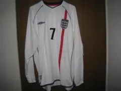正規品 UMBRO 02/03 イングランド代表 ベッカム 長袖 日韓W杯 ユニ
