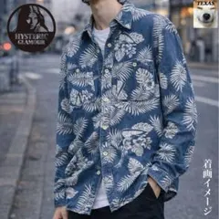 美品！ HYSTERIC GLAMOUR ハイビスカス ギターガールデニムシャツのサムネイル
