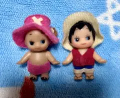 ワンピースルフィ&チョッパー着ぐるみキューピーキーホルダーセット