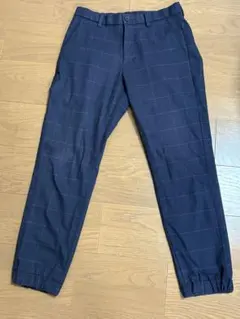 ユニクロ EZYジョガーパンツ（ウルトラストレッチ）ネイビー チェック Sサイズ