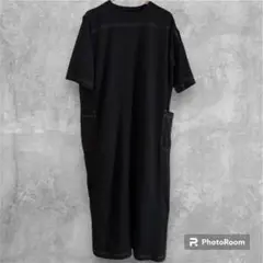 ワークマン　ニュートラル　ステッチ　ワンピース　ブラック　L
