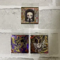 鬼滅の刃ディフォルメシールウエハース 胡蝶しのぶ 胡蝶カナエ 童磨 3枚セット