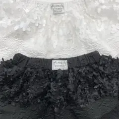 【新品】lillilly デザインテキスタイルミニスカート　ブラックのサムネイル