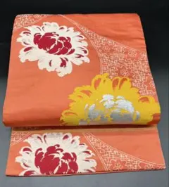 名古屋帯 洒落帯 高級 ♢ 正絹 アンティーク 花柄 唐草 華文 R431