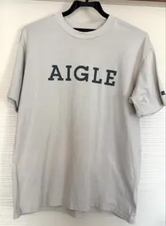 AIGLE ロゴプリント Tシャツ Mサイズ ライトグレー