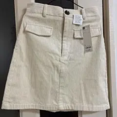 GU コーデュロイ タイトスカート S ナチュラル