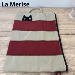 La Merise マタノアツコ ボーダー猫フラットポーチ　日本製のサムネイル