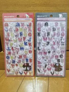 【新品未開封正規品】ハローキティ ボンボンドロップシール もじ 2種セット
