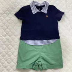 baby GAP ベビー ギャップ 重ね着風 カバーオール ストライプ柄 80