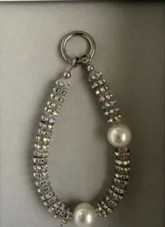 スマホストラップ キーホルダー シルバー