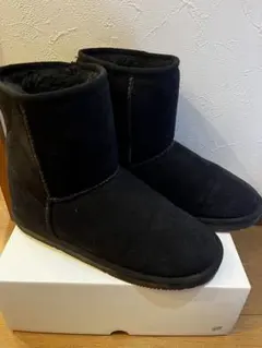 ブラックスエードショートブーツ 黒 24cm~25cm