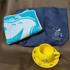 スヌーピー　マグカップ＆ソーサー　タオル　トートバック　3点セット