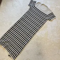 ボーダー　ロングワンピース 半袖