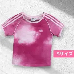 アディダス Tシャツ ピンク チビT タイダイ クロップド ミニT トレフォイル