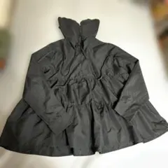 長襟付きブラック長袖シャツ