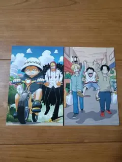 最強ジャンプ5月特大号付録　ポストカード２枚　ONE PIECE学園