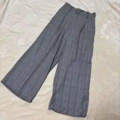 グレンチェック柄レディースパンツ