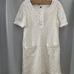 ホワイト レース ミニワンピース Fサイズ　MERCURYDUO