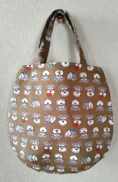 卵型トートバッグ　シュナウザー柄