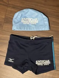 セントラル　Central スポーツ　水着・水泳帽子 セット140 水色　ラバー