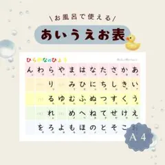 【ひらがなの表・50音表】お風呂で覚える防水ポスター❣️書き順・カタカナ付き