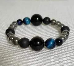 天然石ブレスレット　ブルータイガーアイ・オニキス・ヘマタイト他