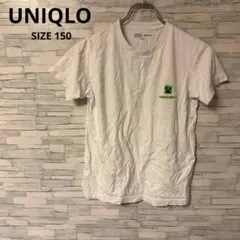 ユニクロ　Tシャツ　【150】　ホワイト　おしゃれ　ロゴT　マインクラフト　半袖
