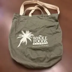 Whole Foods Market エコバッグ 大容量 オリーブグリーン