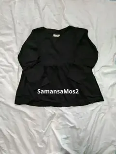 【新品】Samansa Mos2 コットンリネン長袖シャツ ブラック