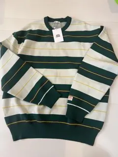 JAVA　ジャバ　マルチボーダーメンズライクニット　グリーン　XL