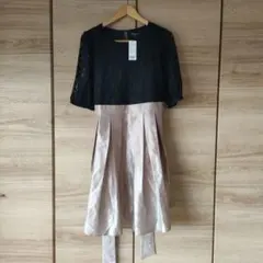 Angeliebe未使用 マタニティ フォーマルワンピース S/M 黒/ベージュ