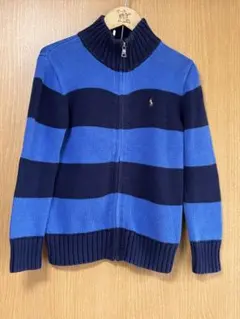 Polo ラルフローレン　ストライプジップアップカーディガン 130