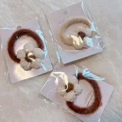 花 モチーフ シュシュ 3個セット❤︎