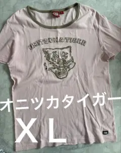 ◾️オニツカタイガー　ＸＬ　Tシャツ　ピンク　虎　デザインのサムネイル