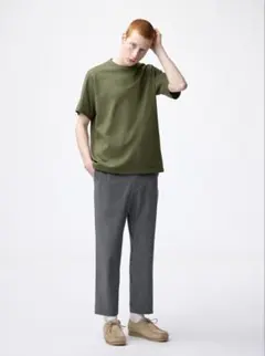 GUストレッチイージーアンクルパンツ　グレー　　Sサイズ