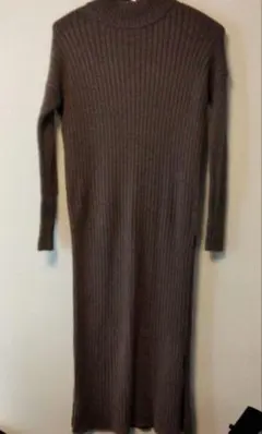 ウールリブニットロングワンピース